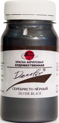 Акрил decolor, серебристо-черный 100мл sela Акрил decolor, серебристо-черный 100мл sela